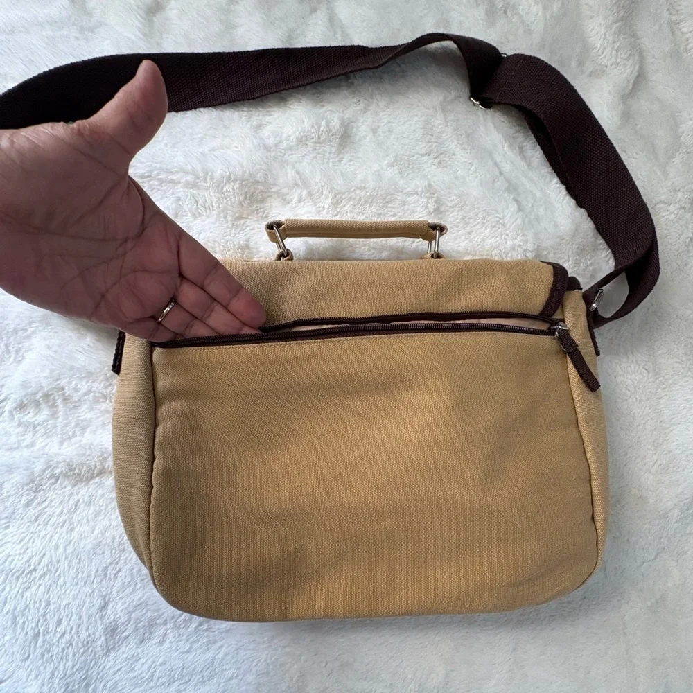 Sachi Canvas Leakproof Insulated Crossbody Sachet Tan and Brown